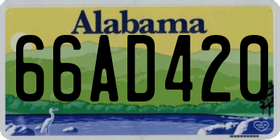 AL license plate 66AD420