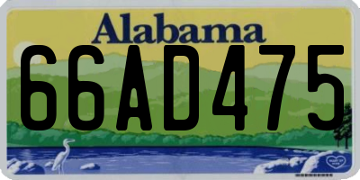 AL license plate 66AD475