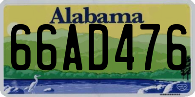 AL license plate 66AD476