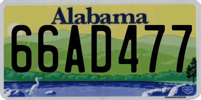 AL license plate 66AD477