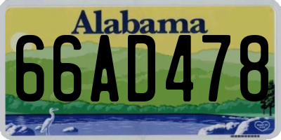 AL license plate 66AD478