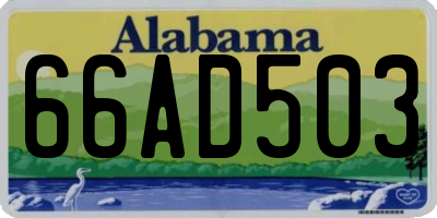 AL license plate 66AD503