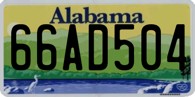 AL license plate 66AD504