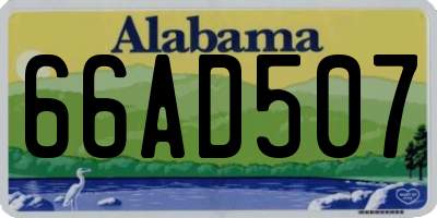 AL license plate 66AD507