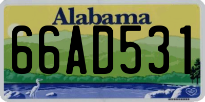 AL license plate 66AD531