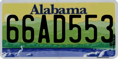 AL license plate 66AD553