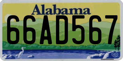 AL license plate 66AD567