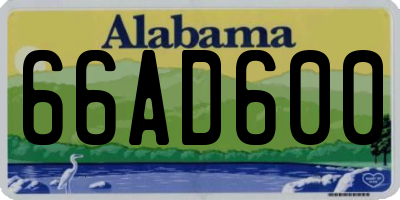 AL license plate 66AD600