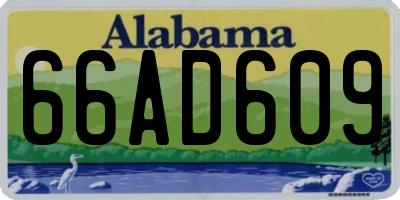 AL license plate 66AD609