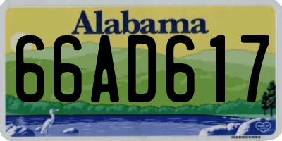 AL license plate 66AD617