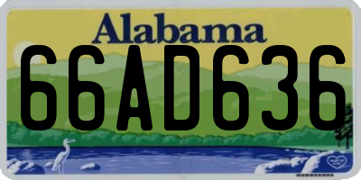 AL license plate 66AD636
