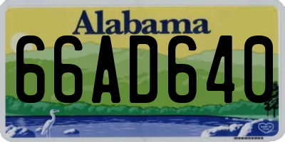 AL license plate 66AD640
