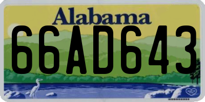 AL license plate 66AD643