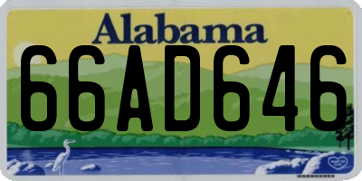 AL license plate 66AD646
