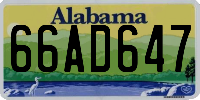 AL license plate 66AD647