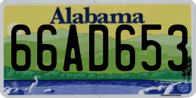 AL license plate 66AD653