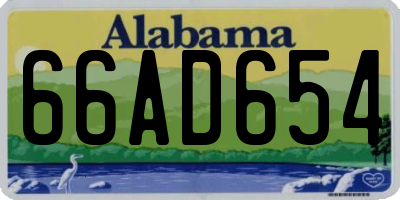 AL license plate 66AD654