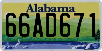 AL license plate 66AD671