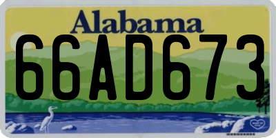 AL license plate 66AD673
