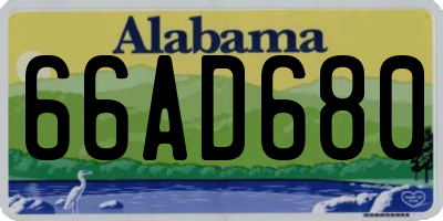 AL license plate 66AD680
