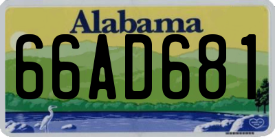 AL license plate 66AD681
