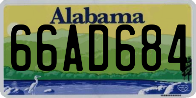 AL license plate 66AD684
