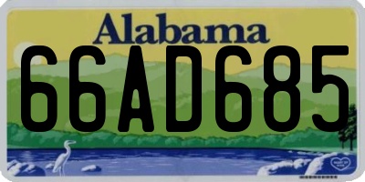 AL license plate 66AD685