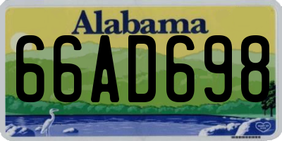 AL license plate 66AD698