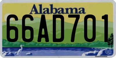 AL license plate 66AD701