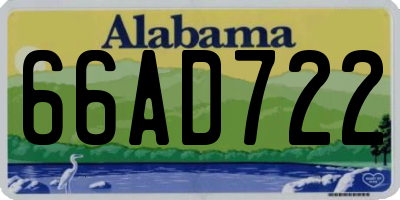 AL license plate 66AD722
