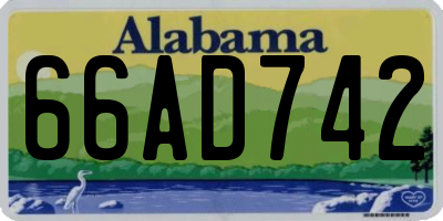 AL license plate 66AD742