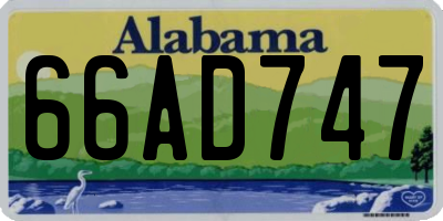 AL license plate 66AD747