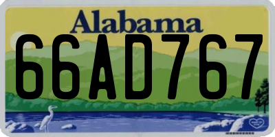AL license plate 66AD767
