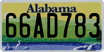AL license plate 66AD783