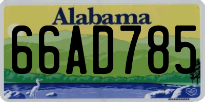 AL license plate 66AD785