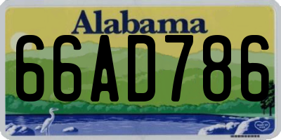 AL license plate 66AD786