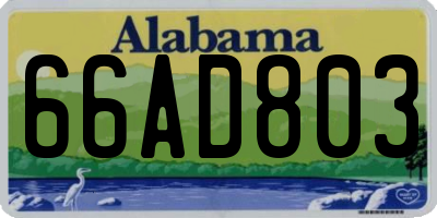 AL license plate 66AD803