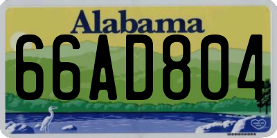 AL license plate 66AD804