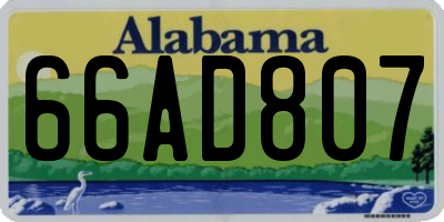 AL license plate 66AD807