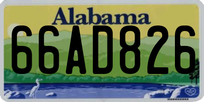AL license plate 66AD826