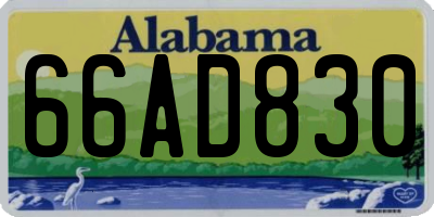 AL license plate 66AD830