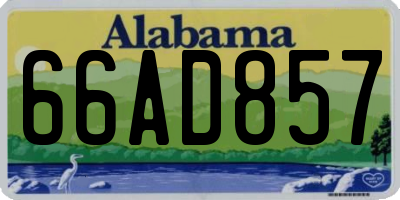 AL license plate 66AD857
