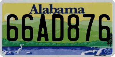 AL license plate 66AD876