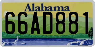 AL license plate 66AD881