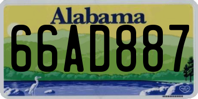 AL license plate 66AD887