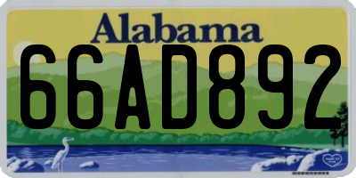 AL license plate 66AD892