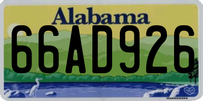AL license plate 66AD926