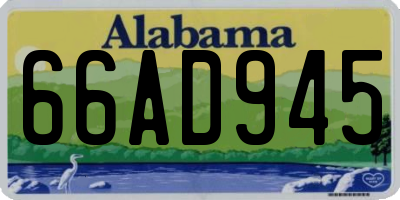 AL license plate 66AD945