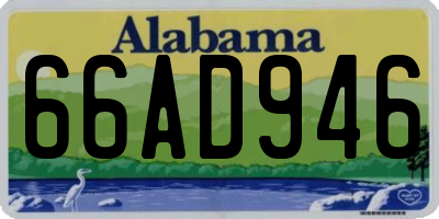 AL license plate 66AD946