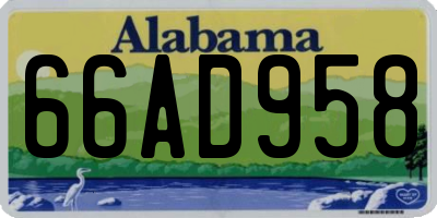 AL license plate 66AD958